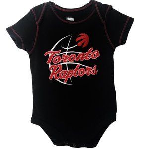 NBA Toronto Raptors Black Onesie With Red And White Logo Size US 3/6M